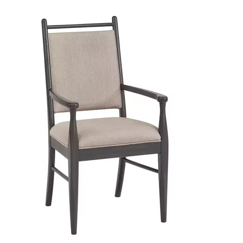 Fuske Wood Finish Beige Fabric Arm Chair (Set of 2) - iNSPIREQ