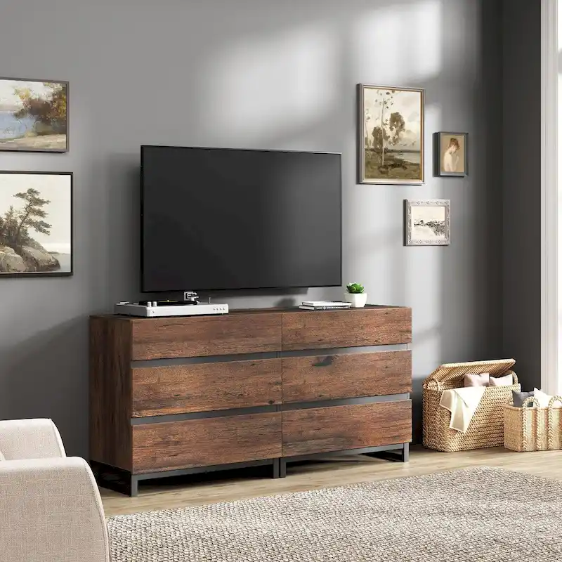 TV Stand with 6 Drawers for TVs up to 70 Inches