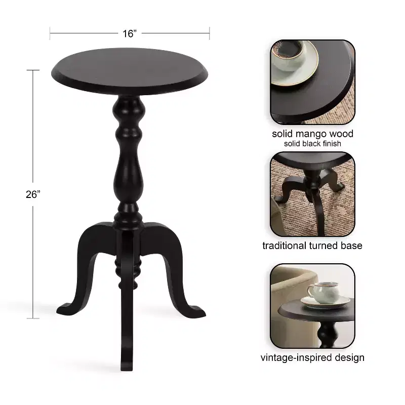 Kate and Laurel Tourneaux Wood Side Table