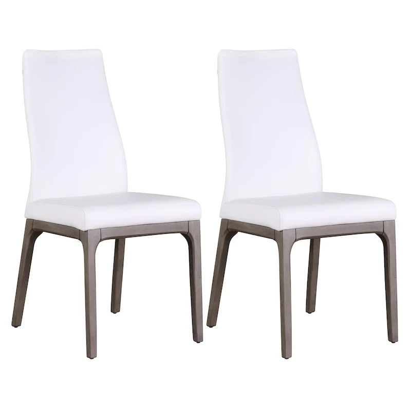 Somette Modern Contour Back Side Chair with Wood Base, Set of 2