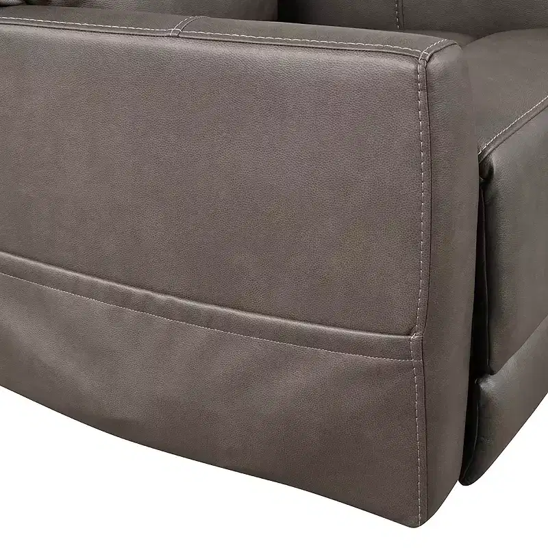 Leatherette Powered Recliner Lift Chair with Zone Heating and Adjustable Headrest, Gray