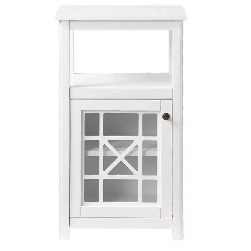 17"x29" Derby Deluxe Floor Storage Cabinet White - Alaterre Furniture: Hardwood Frame, 2-Shelf Bath Organizer
