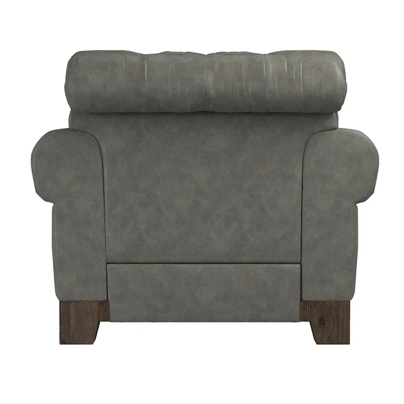 Tufted Scroll Arm Accent Chair with Nailhead Trim