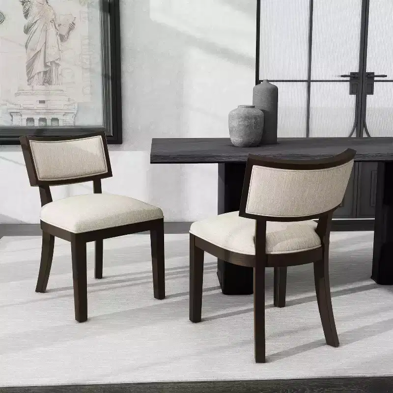 Christopher Knight Home Set of 2 Noah Indoor Rubberwood Upholstery Dining Chairs