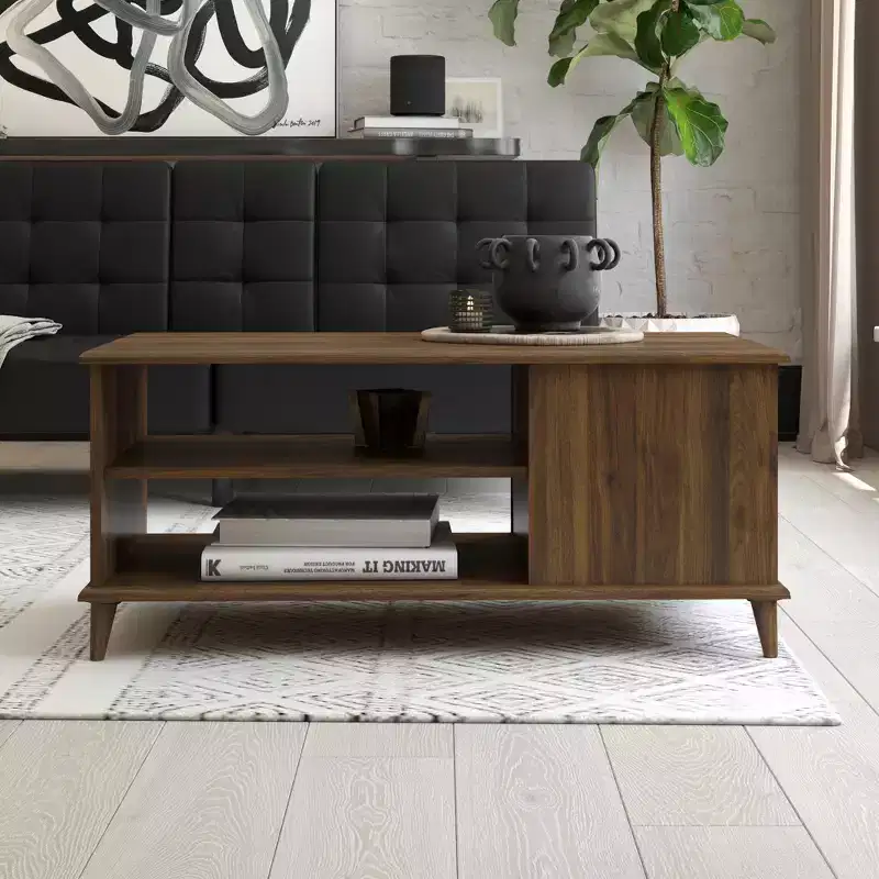 GDFStudio Farnsworth Mid-Century Modern Rectangular Coffee Table