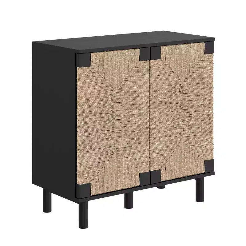 Nathan James Set of 4 Beacon Seagrass Console Table with Doors