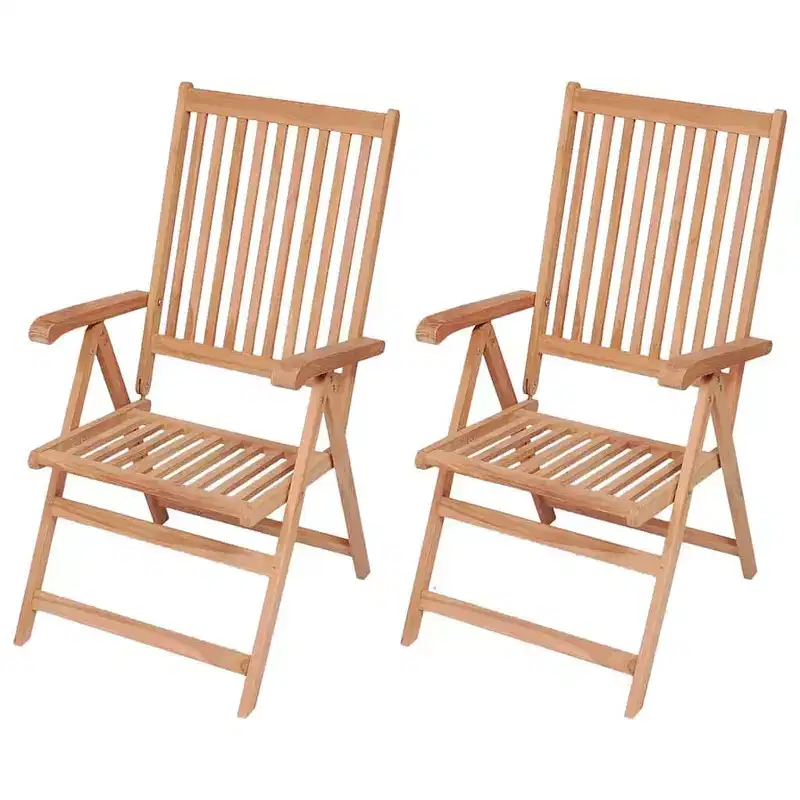 vidaXL Garden Chair Set of 6 Teak Solid teak wood Foldable