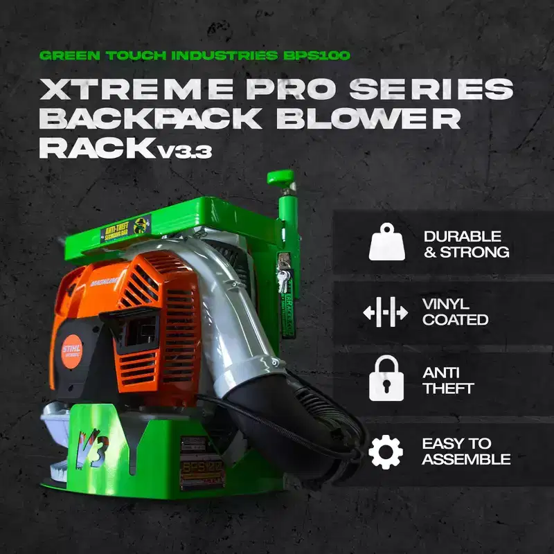 Series Backpack Leaf Blower Steel Theft Prevention Utility Storage Rack for Trailers and Garages