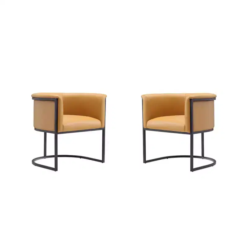 Manhattan Comfort Set of 2 Cosmopolitan Faux Leather Dining Chairs
