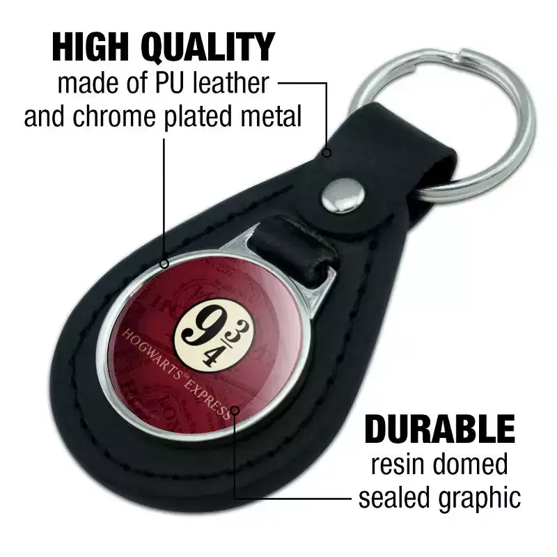 Harry Potter Hogwarts Express Tickets Black Leather Keychain