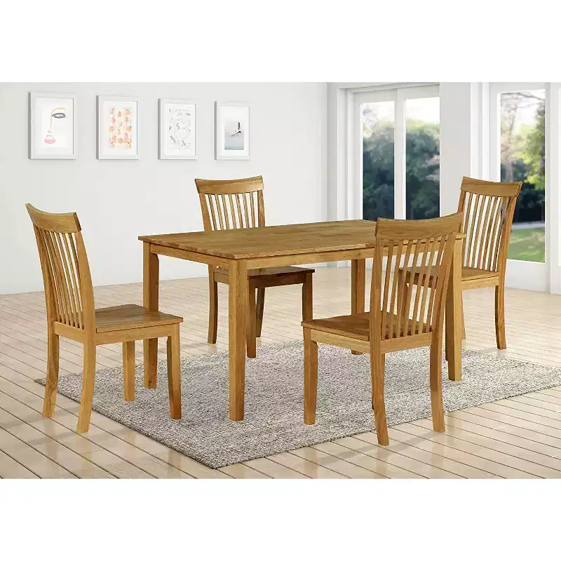 Kings Brand Furniture Kurmer 5 Piece Dining Set Natural Oak