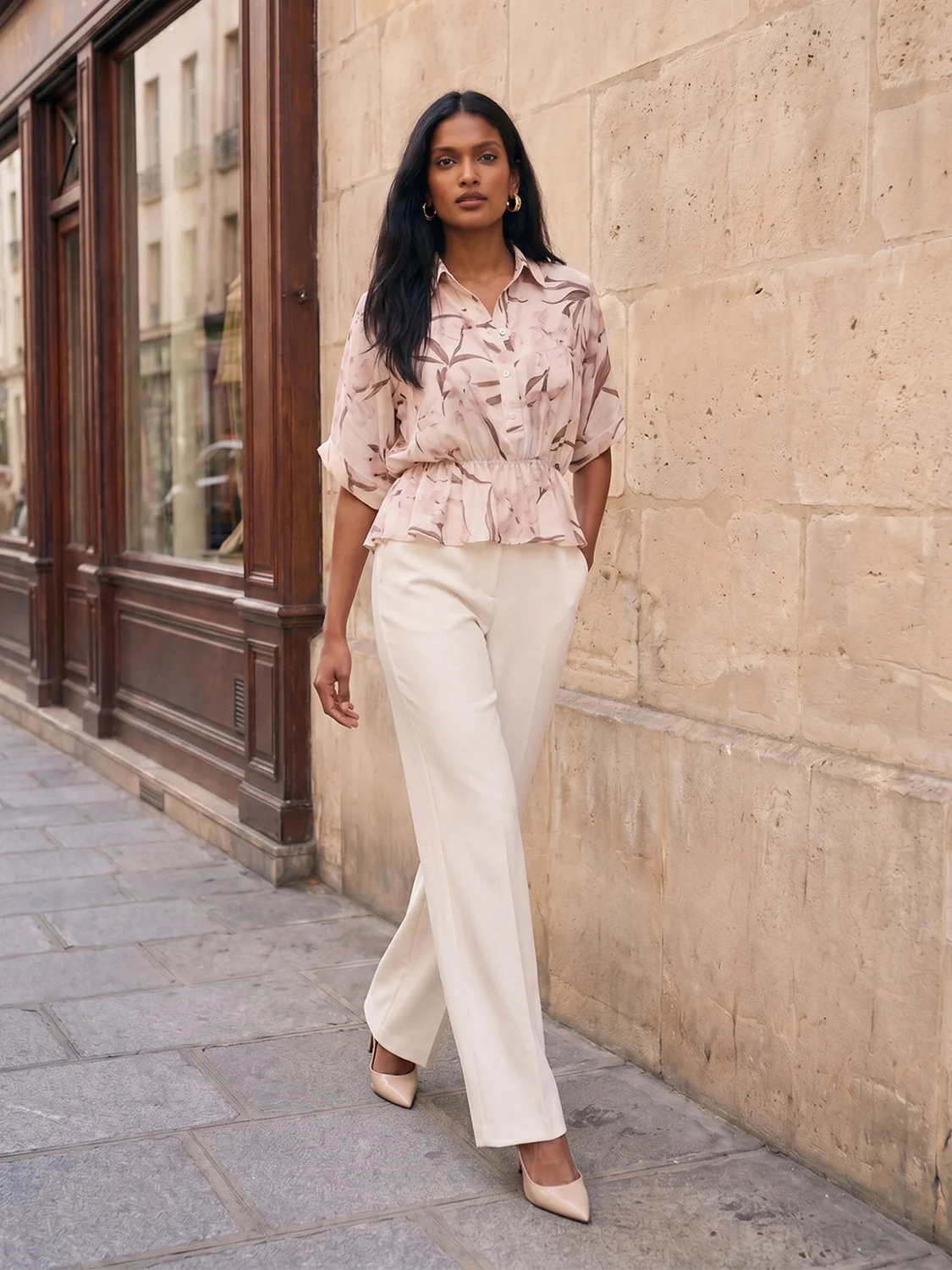 High-Rise Wide-Leg Trousers