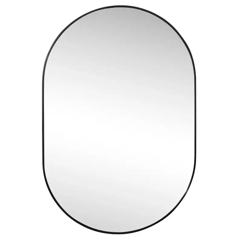 JONATHAN Y Milly Oval Metal Framed Wall Mirror