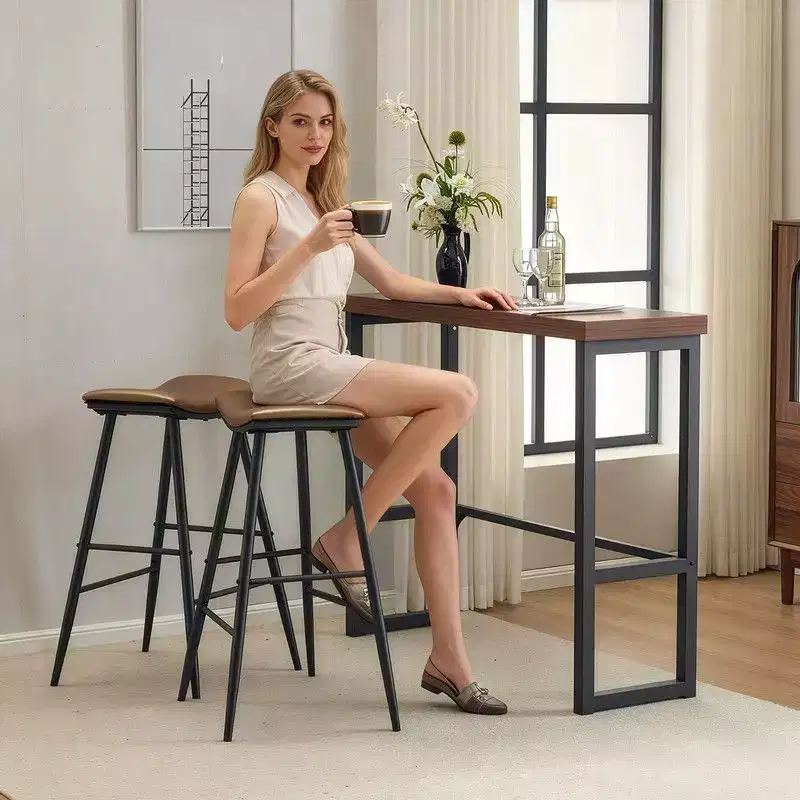 47.24in Modern Counter Height Bar Table and Chairs Set with 2 Stools for Kitchen Dining Table