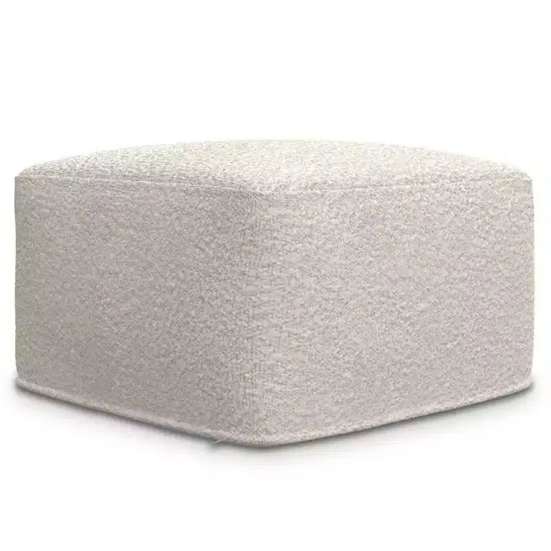 WyndenHall Lyanna Square Pouf Ivory