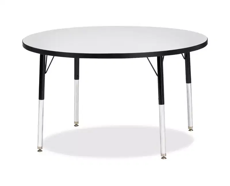 Jonti-Craft Berries Elementary Height Color Edge Round Table 42 x 42 in Black
