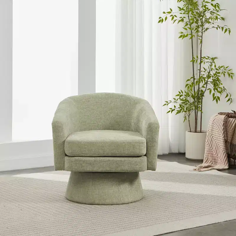 Contemporary 360 Swivel Chenille Upholstered Chair with Cushion