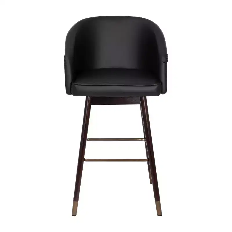 Upholstered Bar Height Dining Stool with Wood Frame