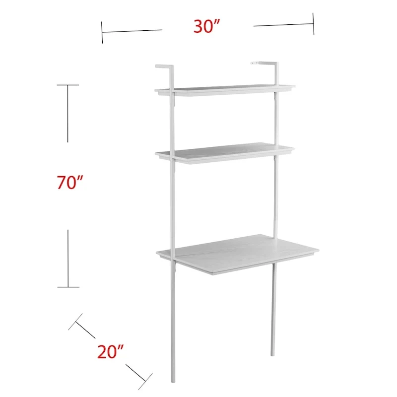 SEI Furniture Haeloen Wall Mount Desk - White