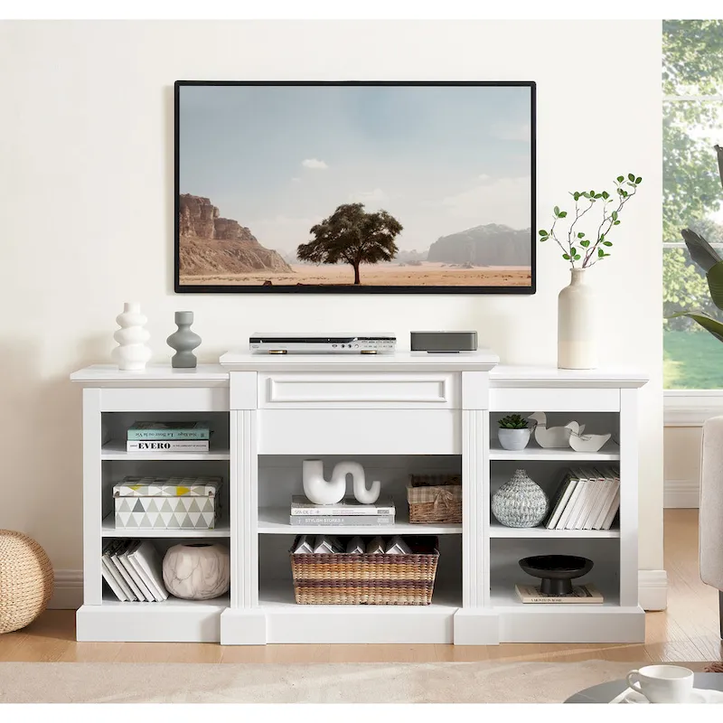 TV Stand with Storage Cabinet and 5 Adjustable Shelves for TVs up to 65