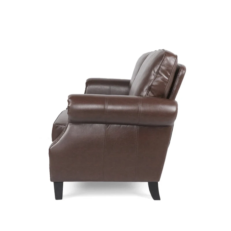 Lawton Faux Leather Loveseat with Nailhead Trim by Christopher Knight Home
