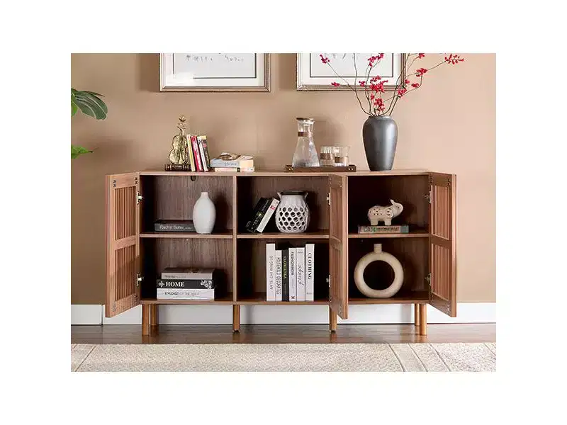 Bestier Modern Storage Sideboard Cabinet with Open Shelves for Dining Room & Entryway, Large Capacity Organizer for Living Room