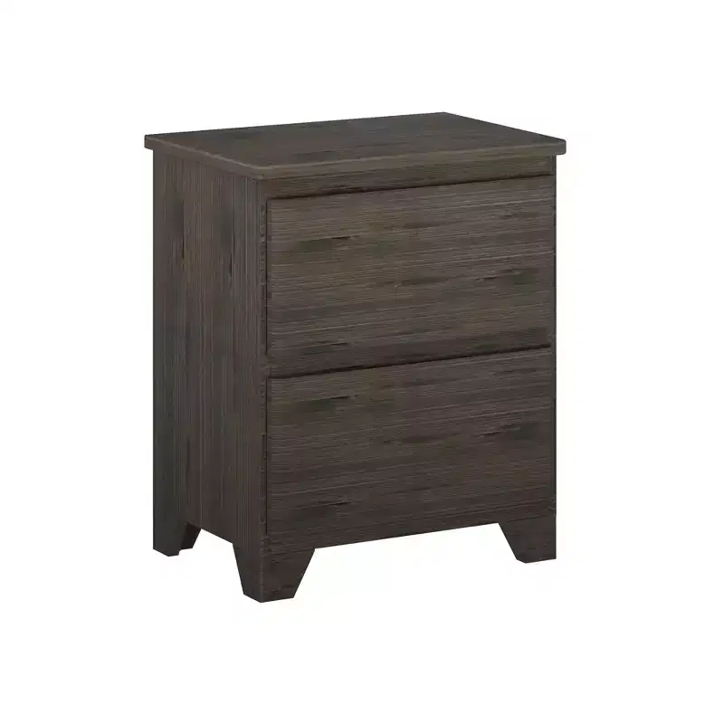Nightstand with 2 Storage Drawers, Solid Wood Bedside Side Table for Bedroom - Modern Farmhouse Style