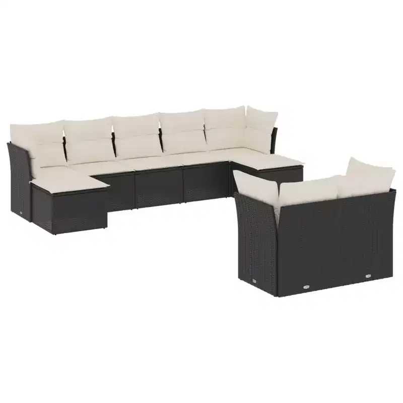 vidaXL Modular Patio Sofa Set with Cushions and Storage