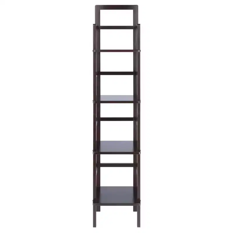 Aiden Narrow Bakers Rack Coffee - Winsome Wood: 4-Tier Storage, Lacquered Wood Finish, Fixed Shelves