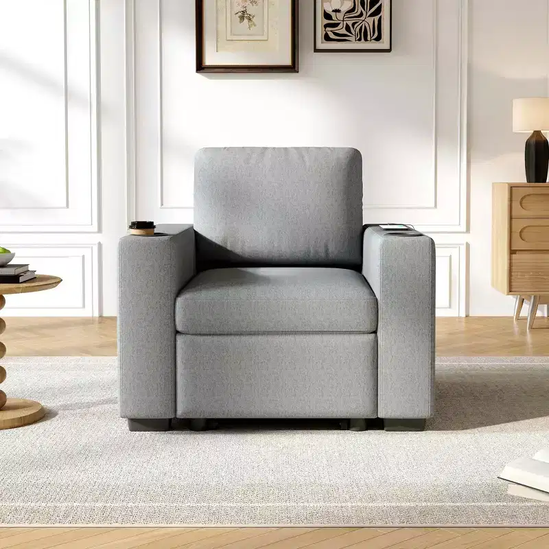 MAYEERTY 35.4 Modern Sofa Pull-out Sofa Bed Single Sofa Chair for Living Room Gray