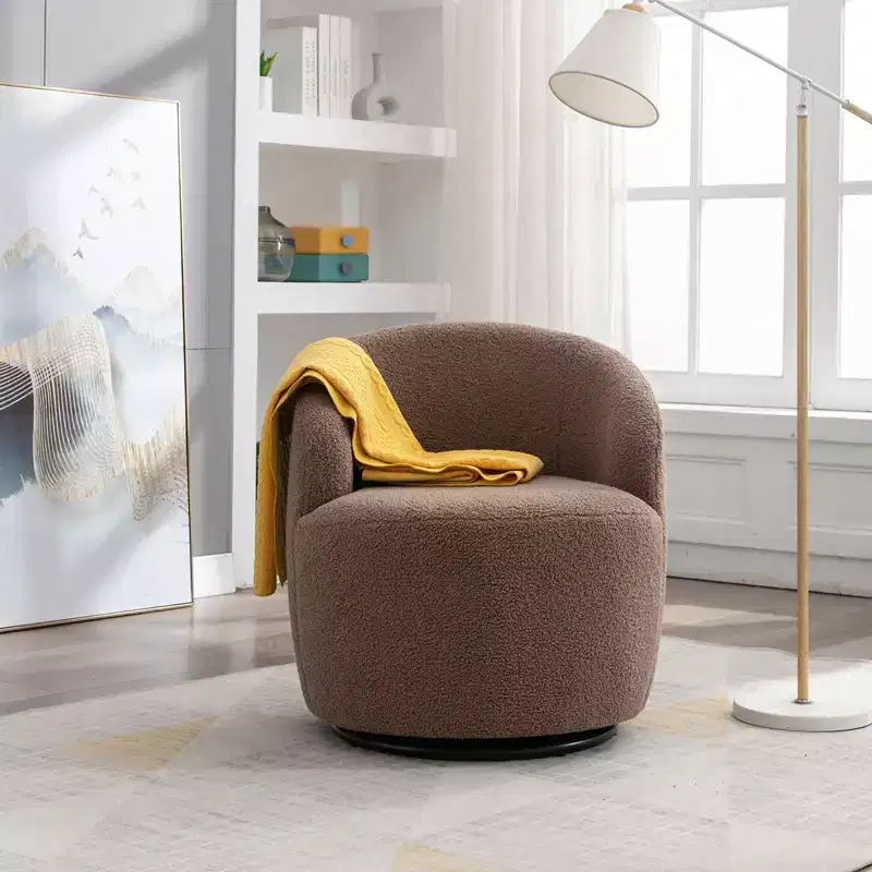 Fabric Swivel Accent Armchair Barrel Chair