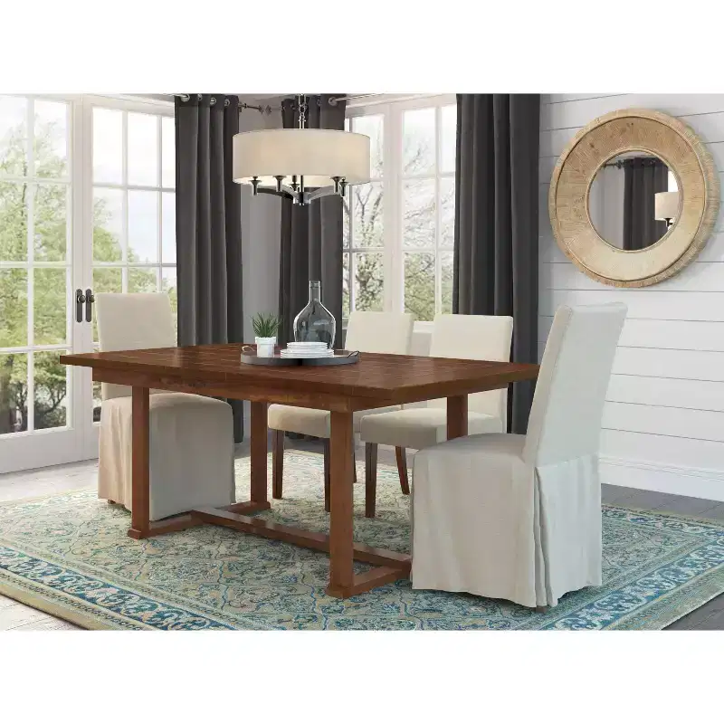 Set of 2 Hayes Slipcover Dining Chair Ivory - Finch: Polyester Upholstery, Wood Frame, Removable Cover, Modern Style