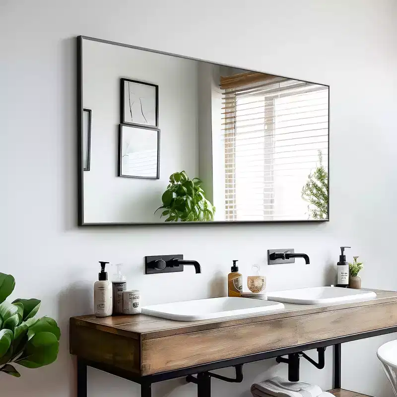 PexFix 47x22 Rectangle Wall Mirror Framed Bathroom Mirror for Living Room