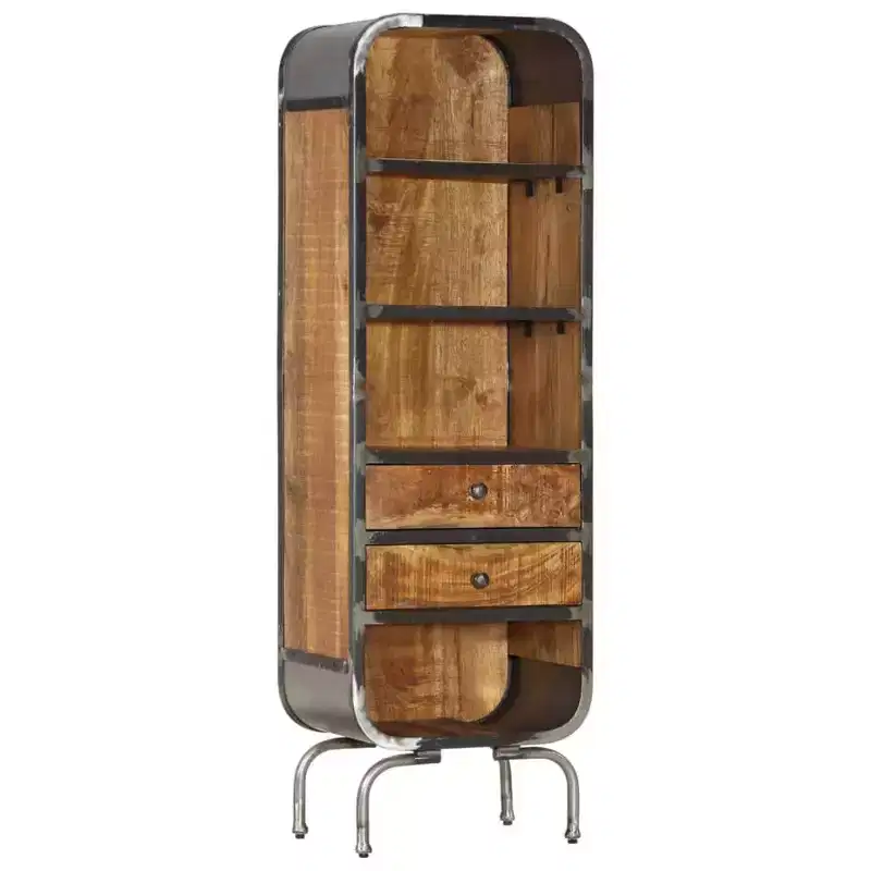 Solid Wood Highboard - Mango Wood Storage Cabinet in Brown - Unique Rustic Style Stand with Ample Storage Space