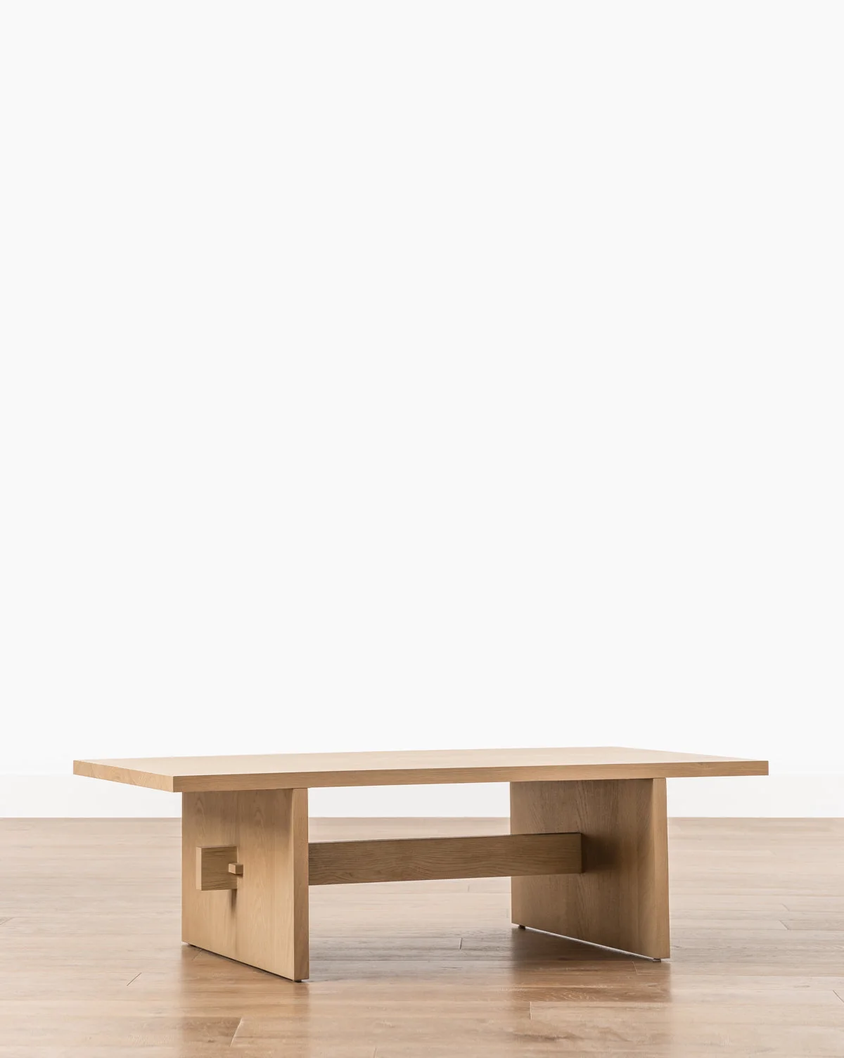 Modern White Oak Coffee Table with Unique Joinery Detail & Airy Design for Living Room