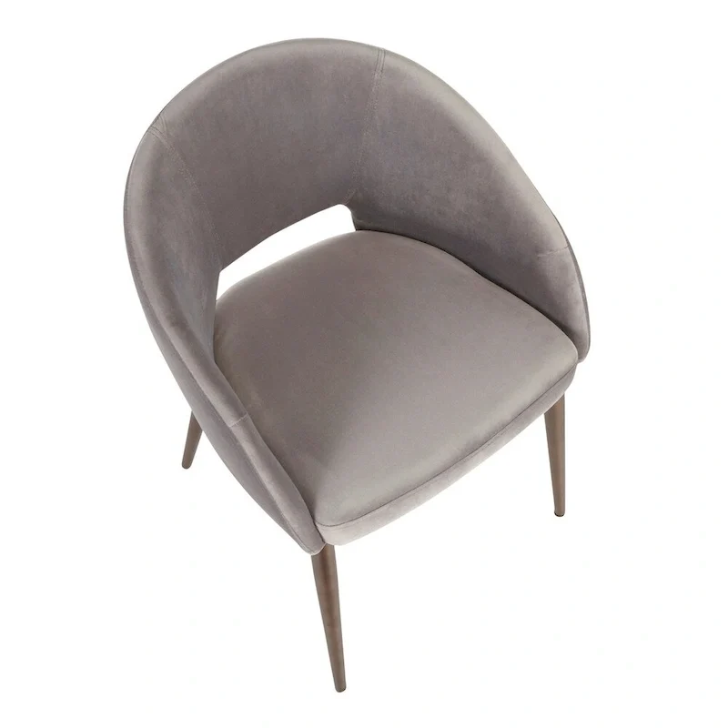 Upholstered Dining Chair with Copper Metal Legs