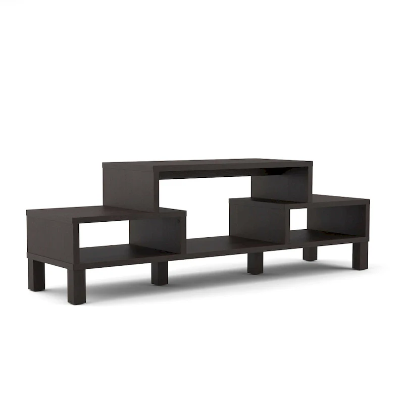 Modern 3-Shelf Espresso TV Stand – Fits TVs up to 60