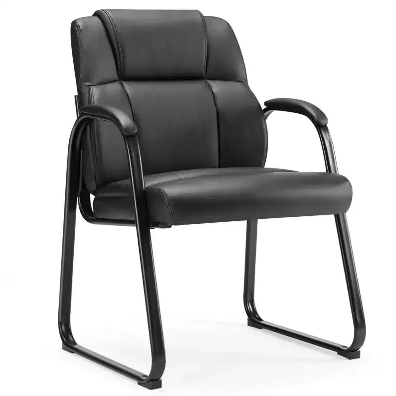 MAYEERTY Waiting Room Chairs 1P Big and Tall PU Leather Office Desk Guest Chair with Padded Arms for Elderly Home Reception Area Conference Room
