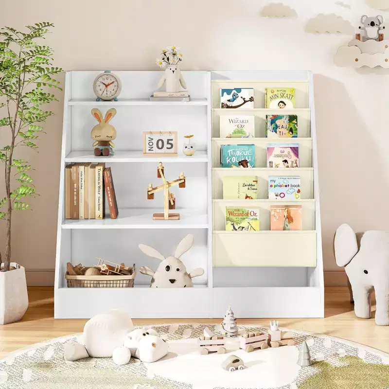 4-Tier Kids Bookshelf and Toy Storage Organizer
