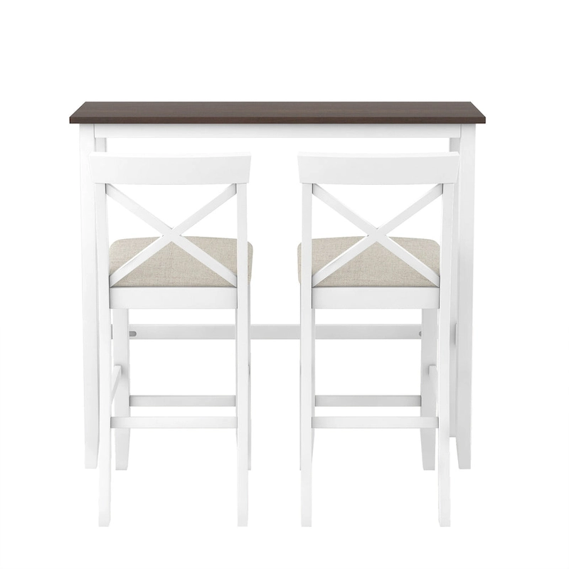 3PCS Rectangular Wood Bar Dining Set