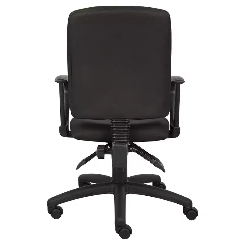 Black Fabric Task Chair with Loop Arms & Adjustable Swivel Nylon Base