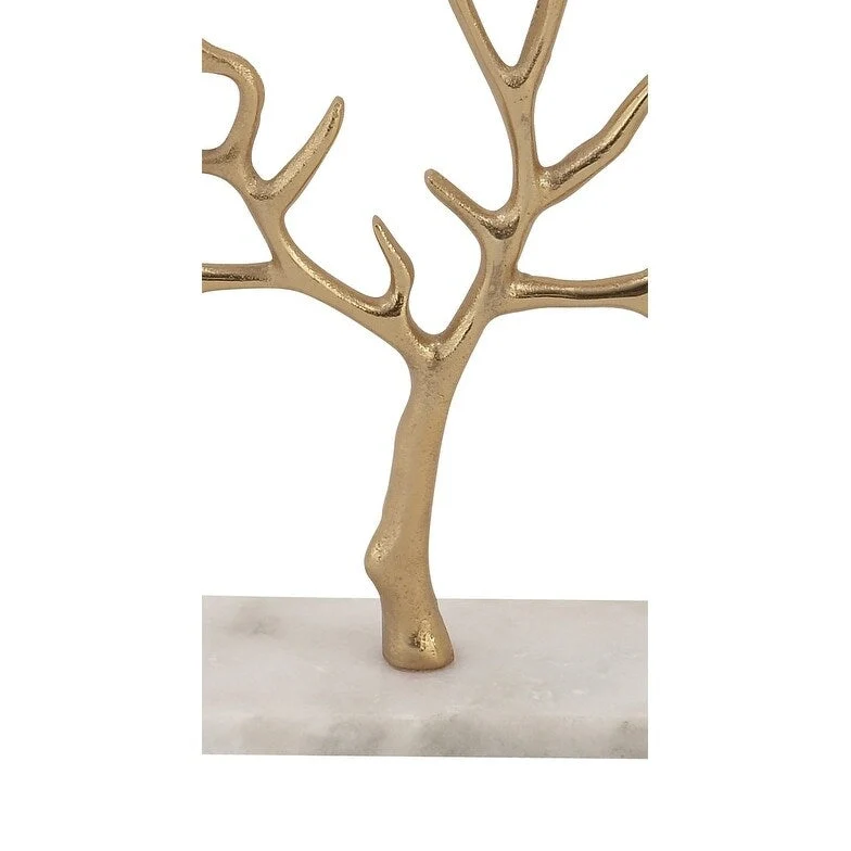 Marble Tree Jewelry Stand with Rectangular Base