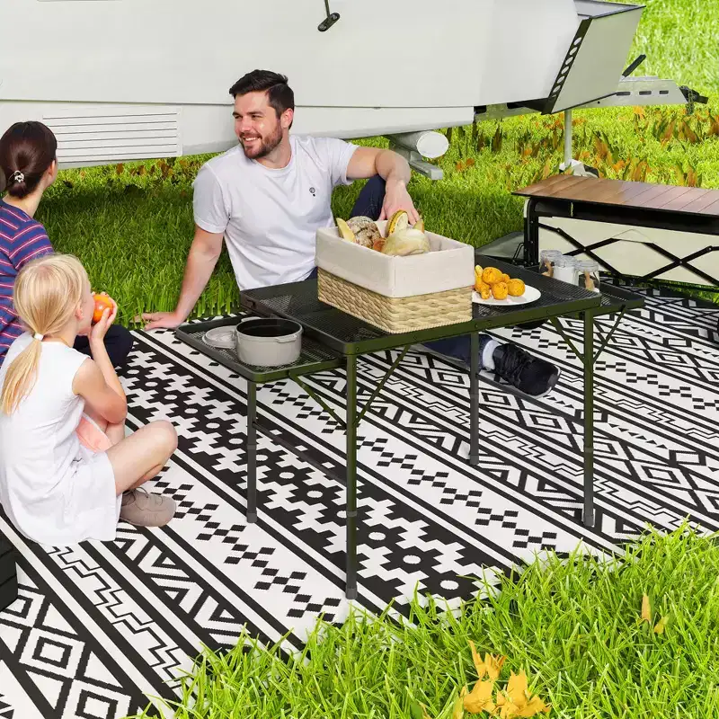 Folding Camping Table, 4.5ft Portable Table with 2 Wing Panels