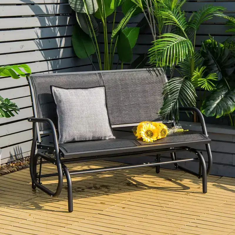 Costway Patio Swing Glider Bench Loveseat Rocking Chair Backyard Poolside