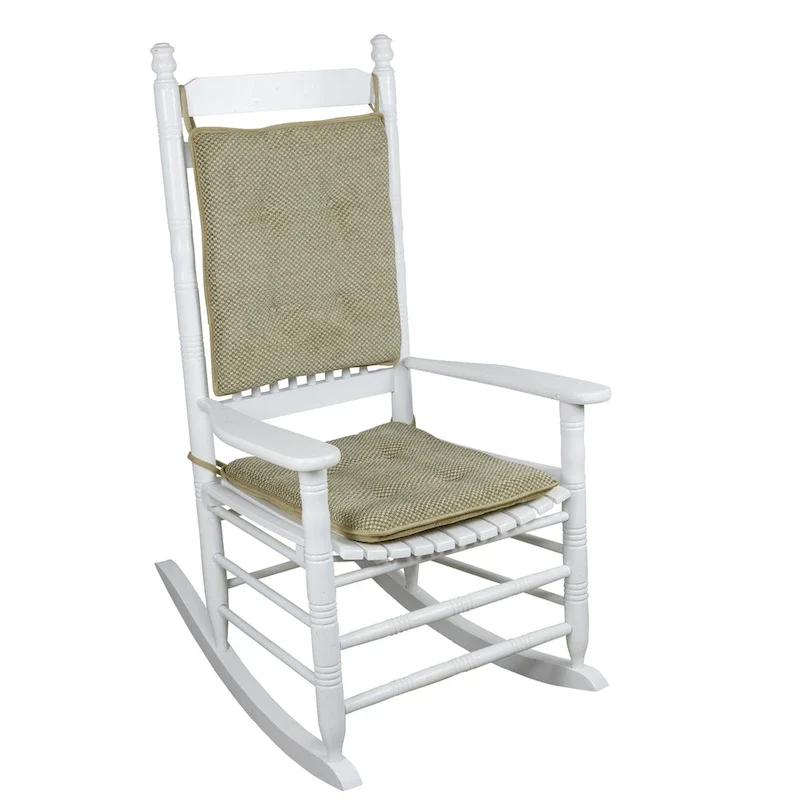 Reversible Chenille Rocking Chair Cushion Set
