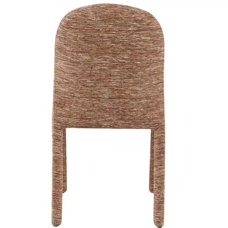 Modern Metal Chenille Upholstered Dining Chair, Set of 2