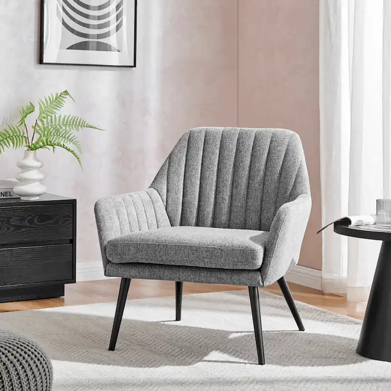 Fabric Accent Arm Chair – Upholstered Armchair for Living Room or Bedroom