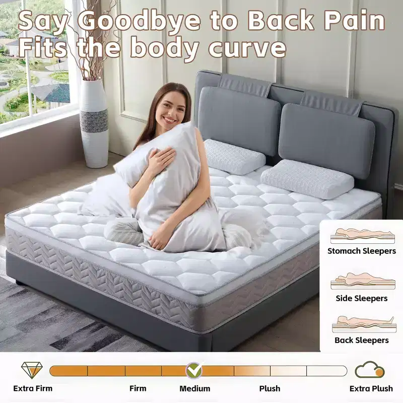 Okak Modern 12Inch CertiPUR-US Certified Hybrid Mattress with Memory Foam for Comfy Sleep,Medium Feel Bed Mattresses