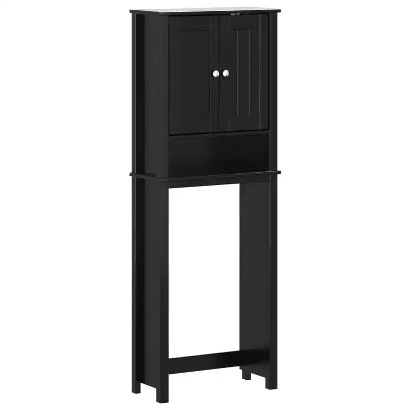 vidaXL BERG Washing Machine Cabinet Black 29.9x10.6x64.8 Solid Wood