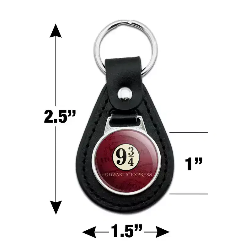 Harry Potter Hogwarts Express Tickets Black Leather Keychain